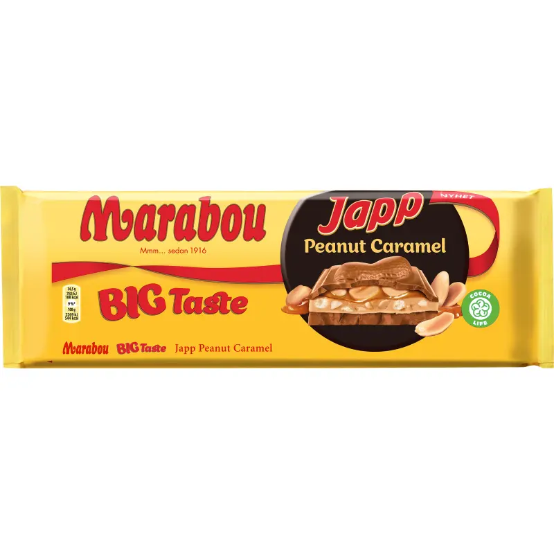Suklaalevy Marabou 276 g Big Taste Japp Peanut Caramel